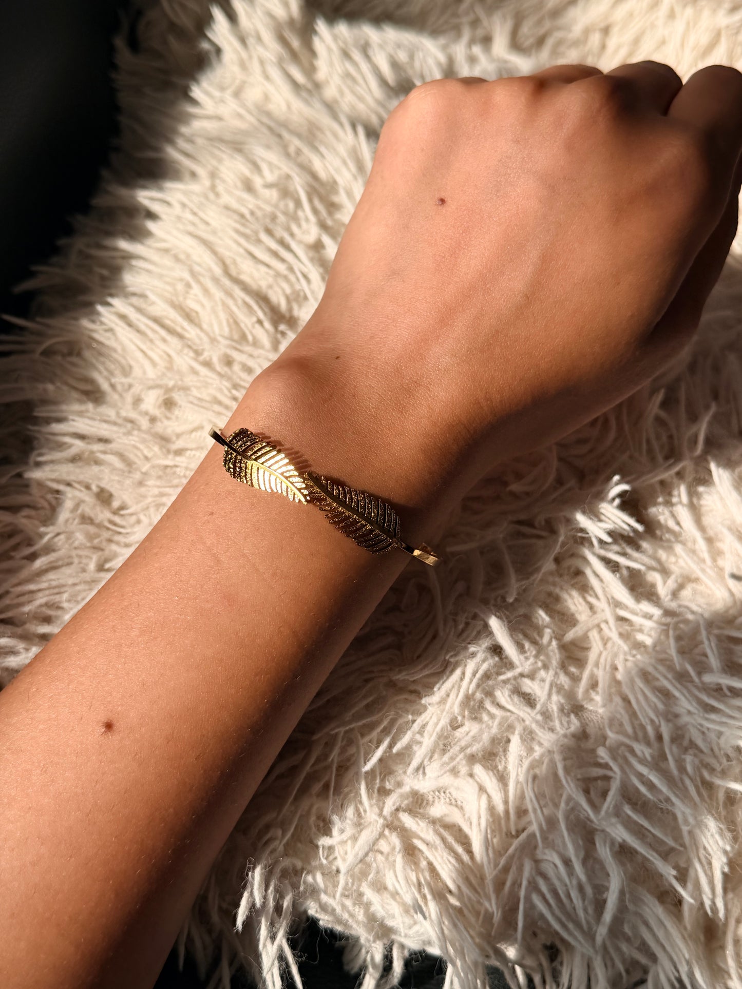 Golden Leaf Cuff Bracelet