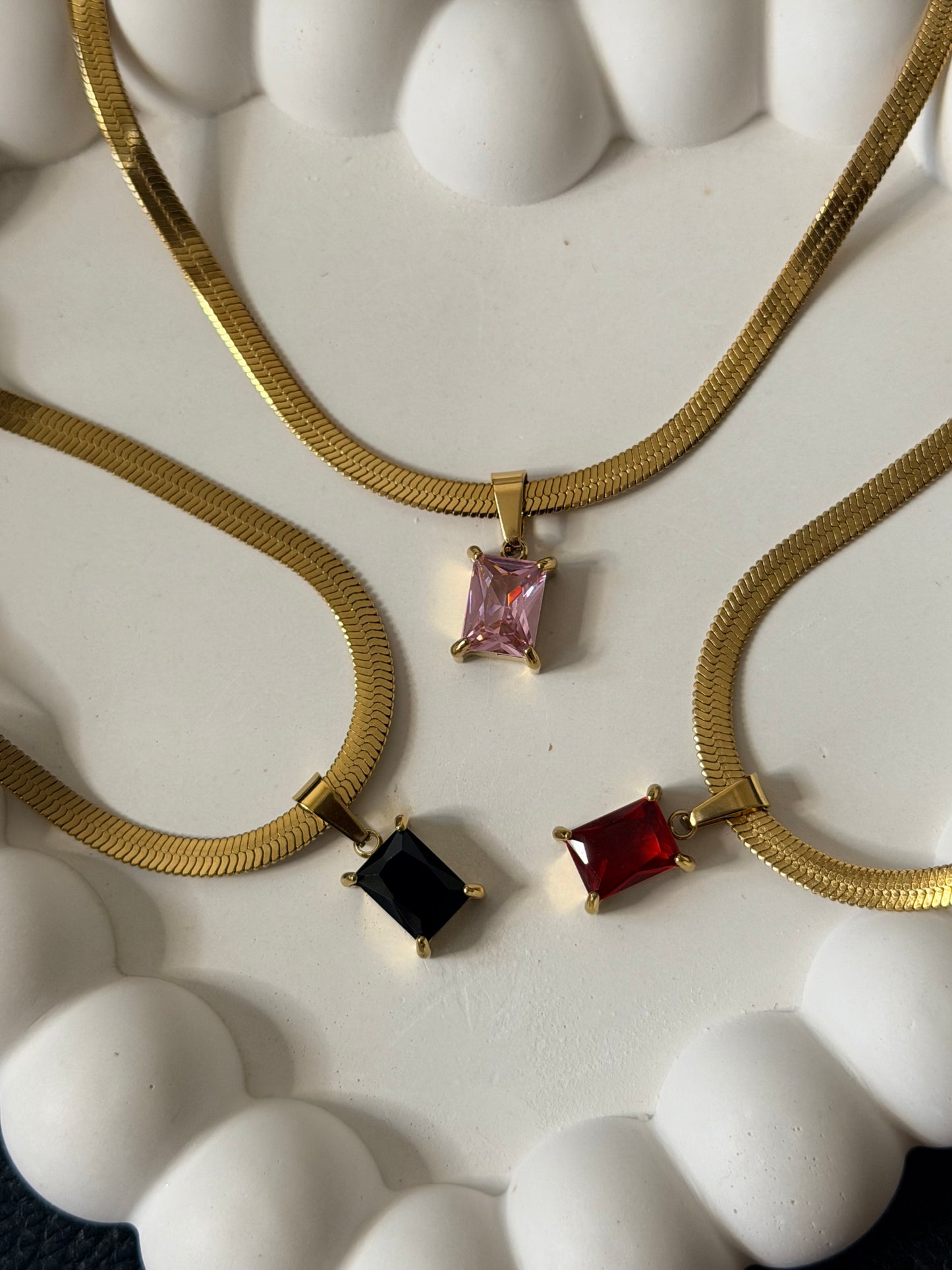 Midnight Emerald Cut Necklace
