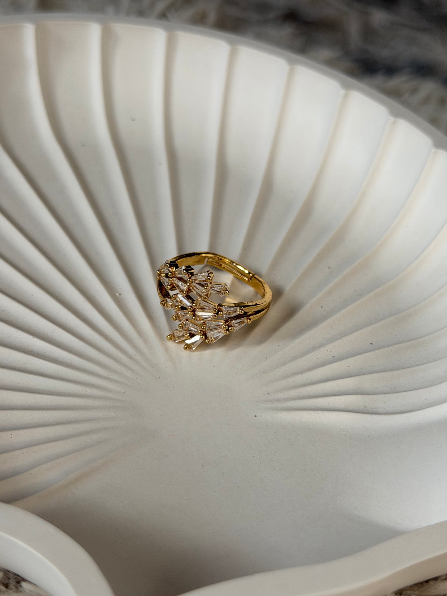 Crystal Cluster Adjustable Ring