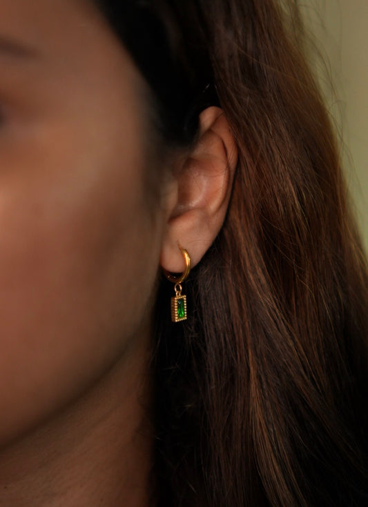 Margot Baguette Crystal Drop Earrings