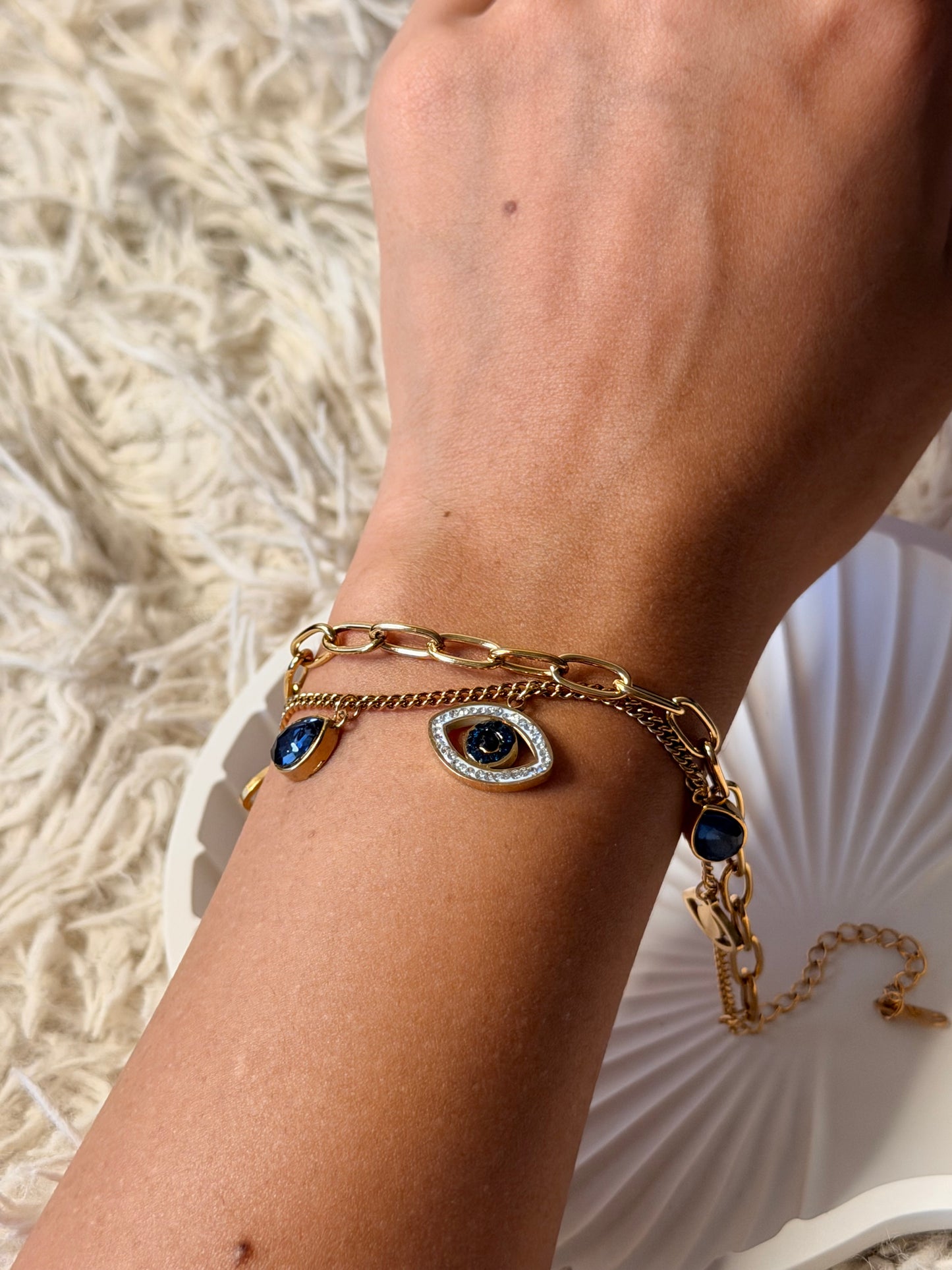 Evil Eye Charm Link Bracelet