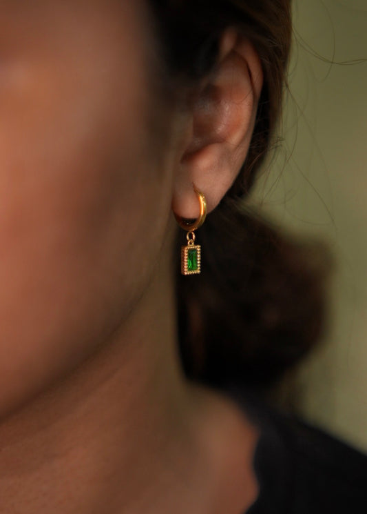 Margot Baguette Crystal Drop Earrings