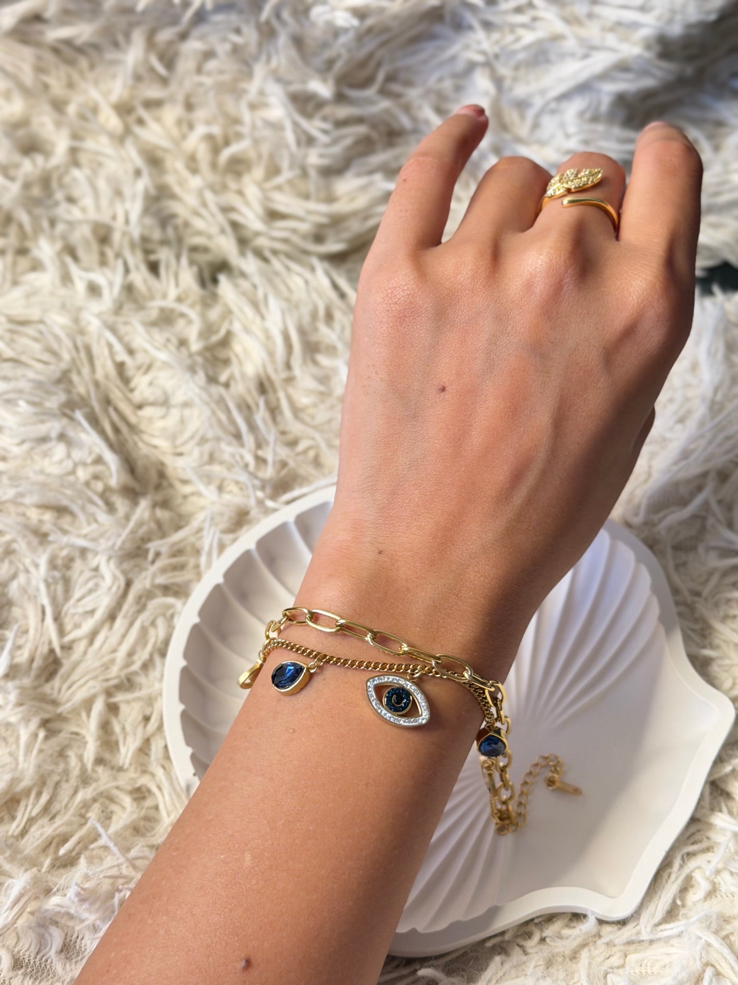Evil Eye Charm Link Bracelet
