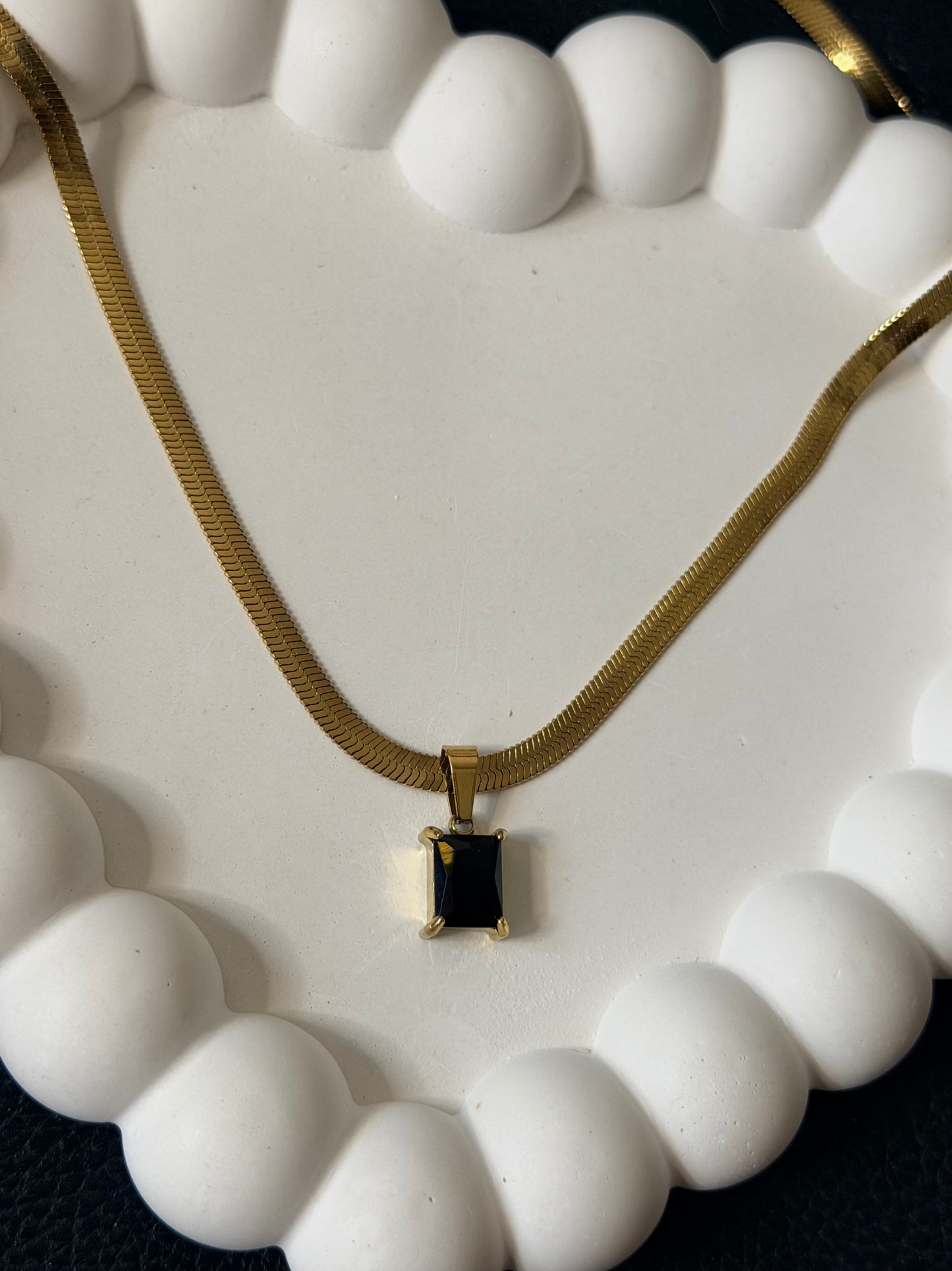 Midnight Emerald Cut Necklace