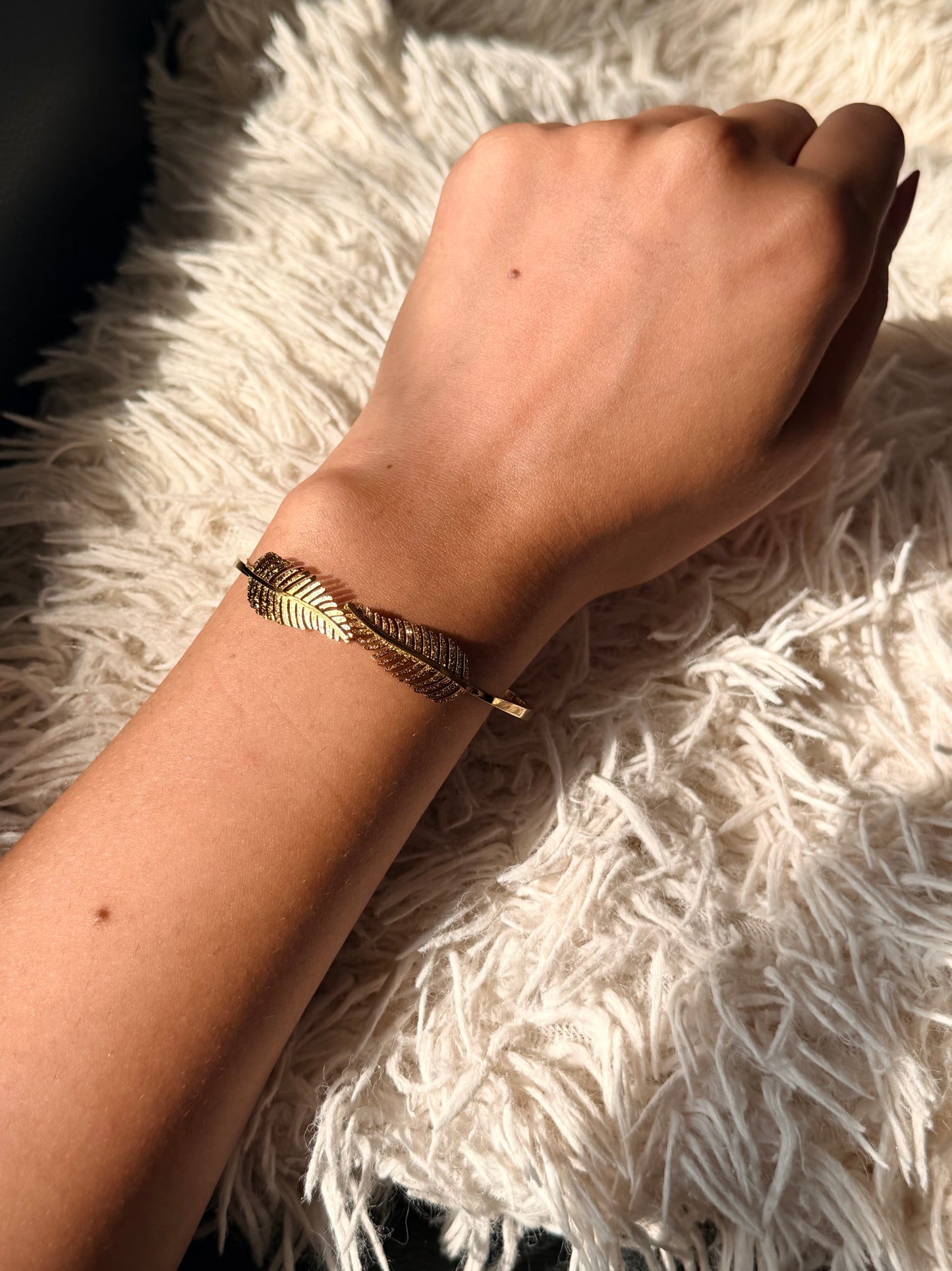 Golden Leaf Cuff Bracelet