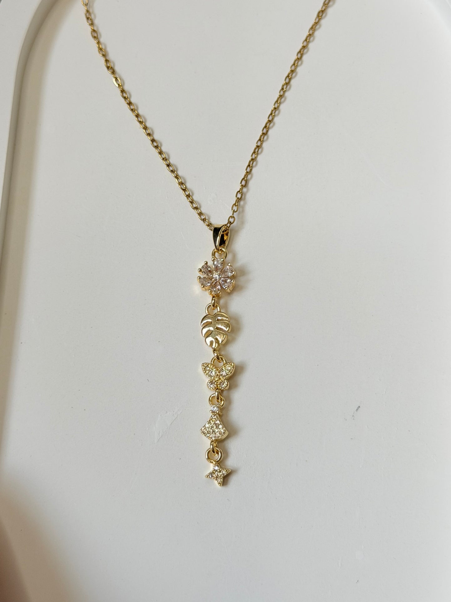 Nature Charm Lariat Necklace