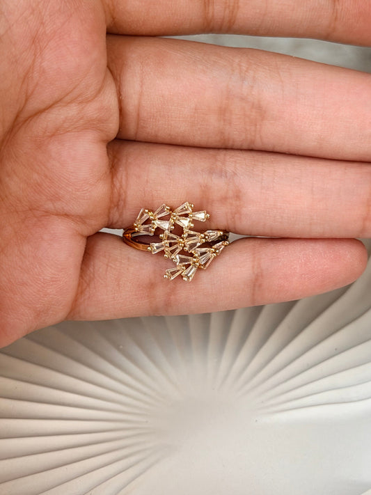 Crystal Cluster Adjustable Ring