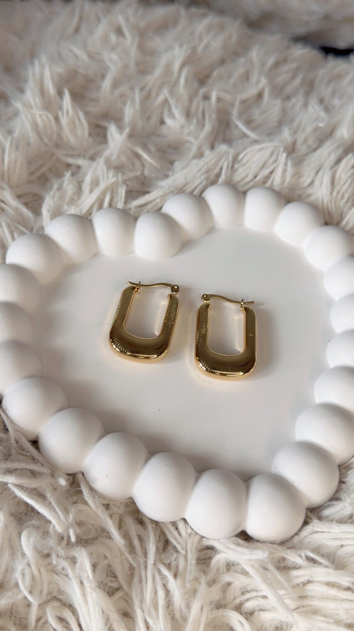 Textured Rectangle Hoop Earrings