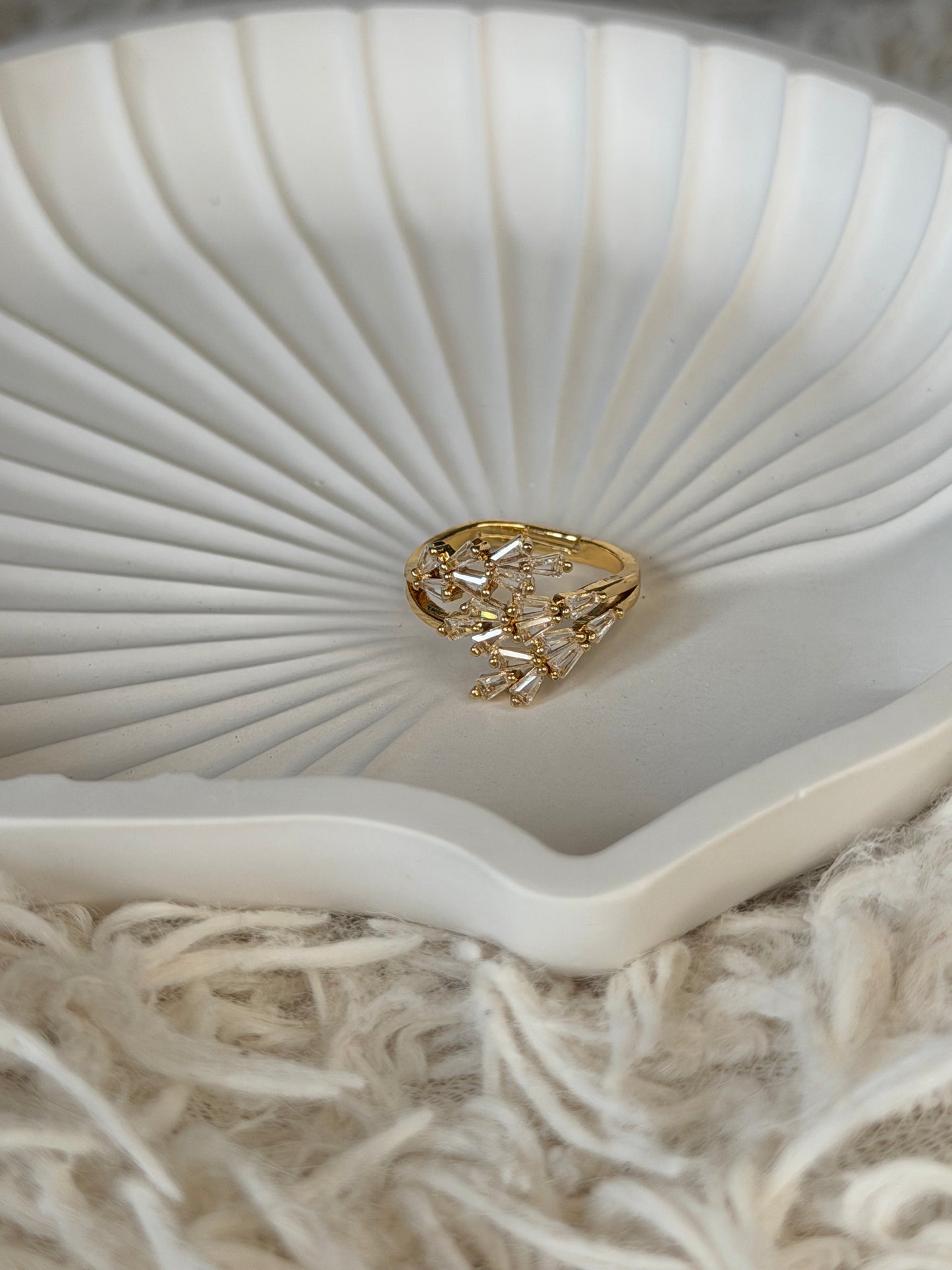 Crystal Cluster Adjustable Ring
