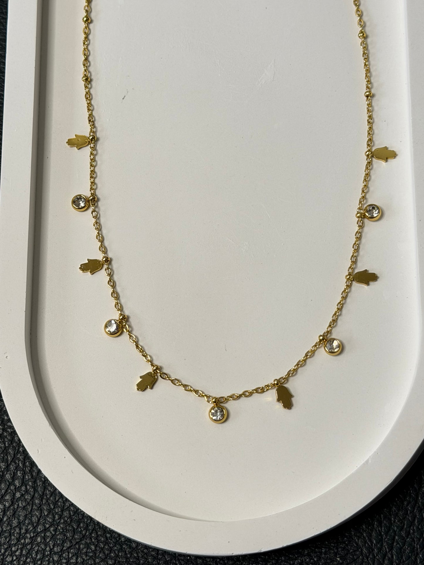 Hamsa Station Necklace