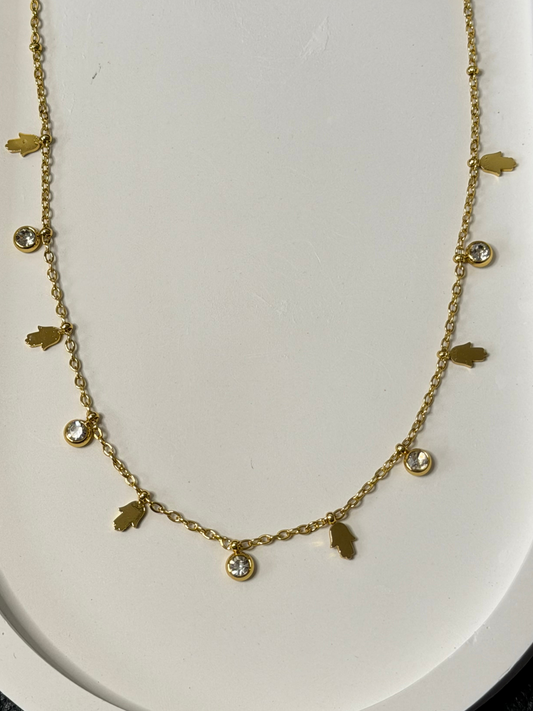 Hamsa Station Necklace