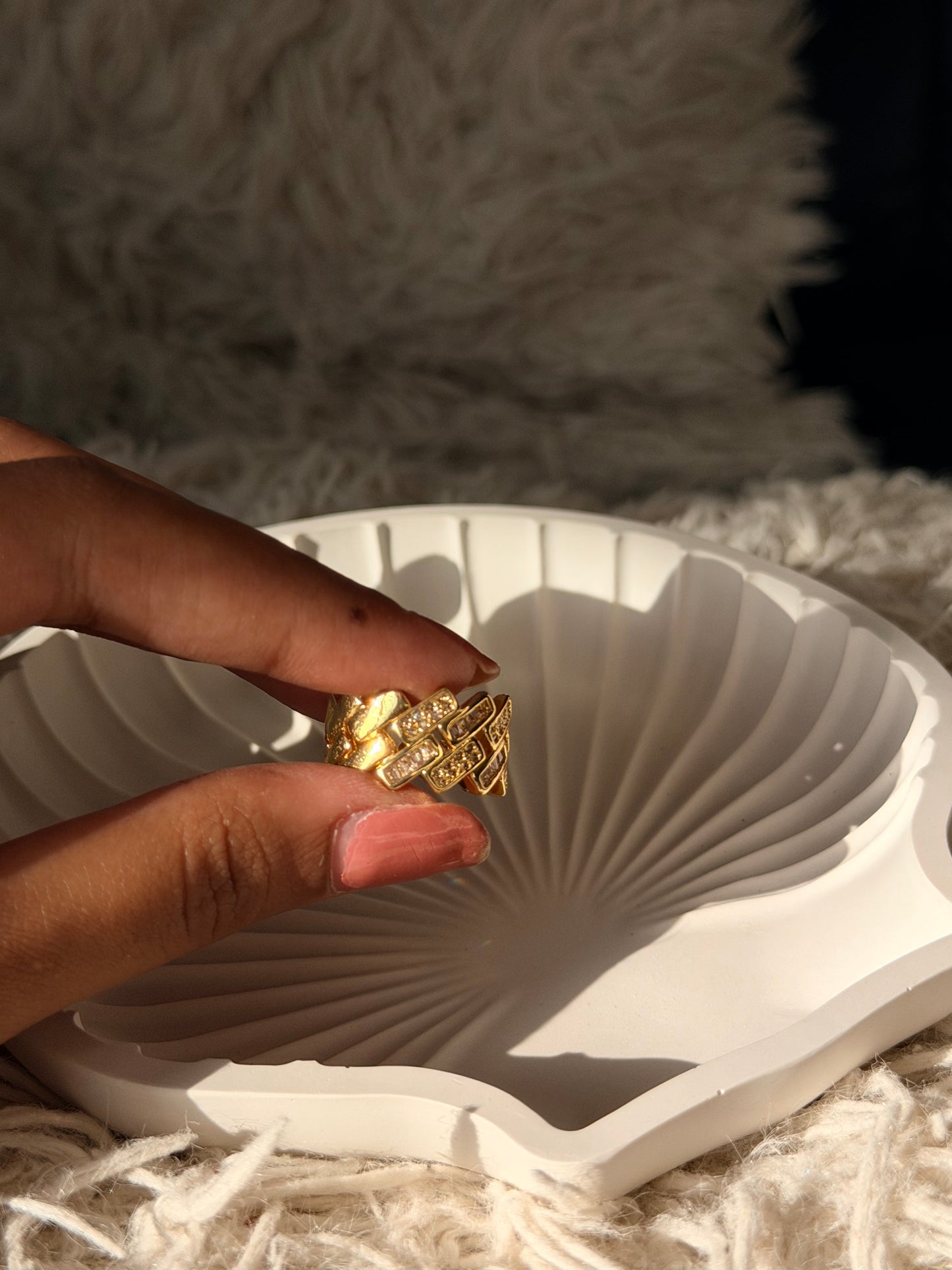 Geometric Weave Gold Ring