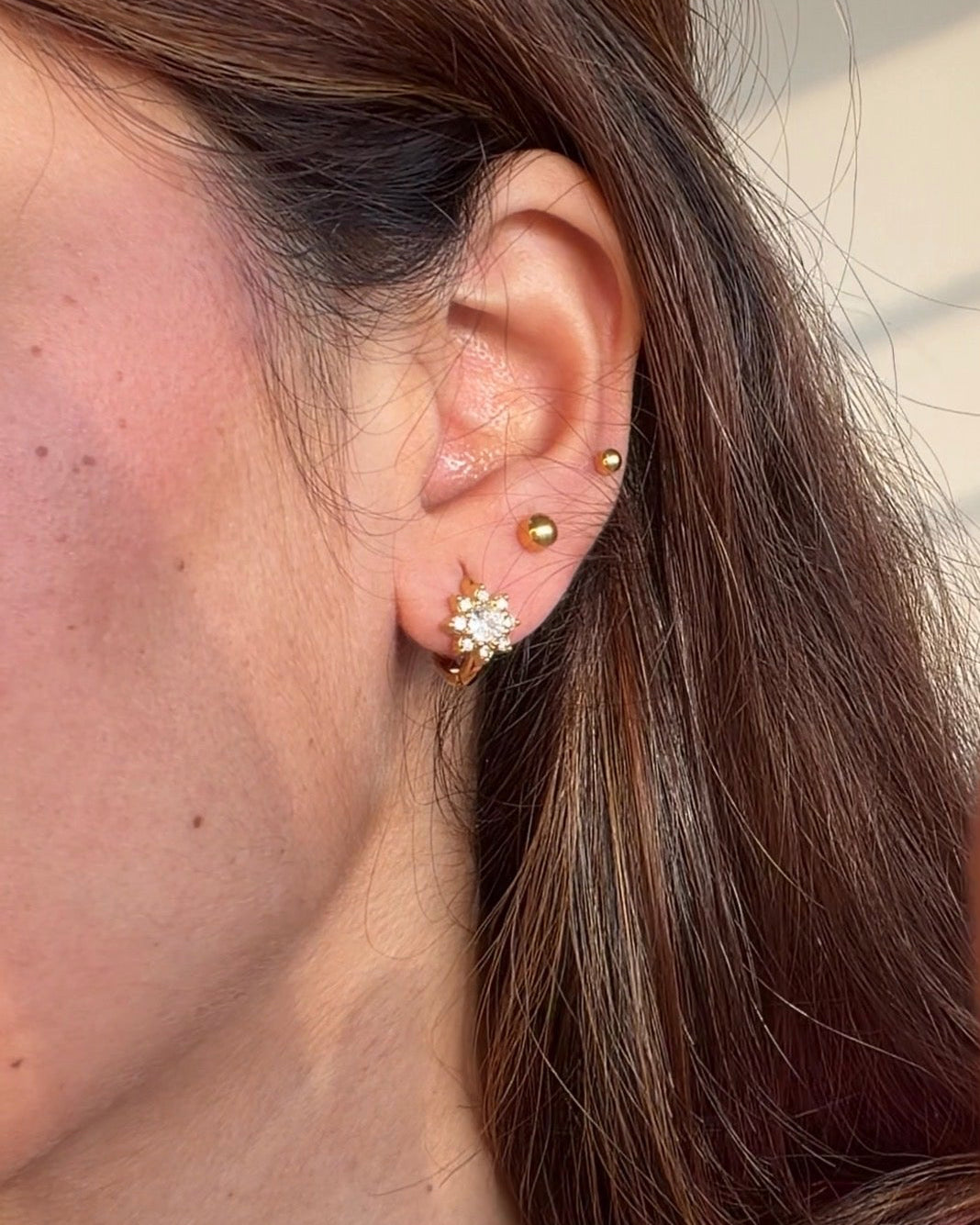 Solene Sunburst Huggie Earrings