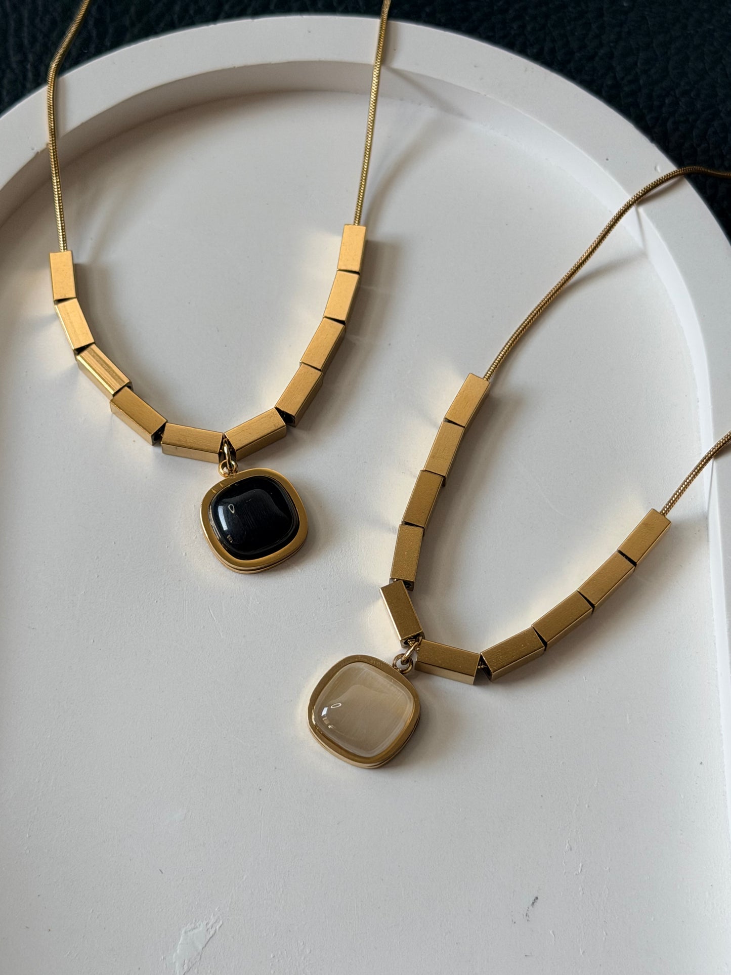 Obsidian Geo Necklace