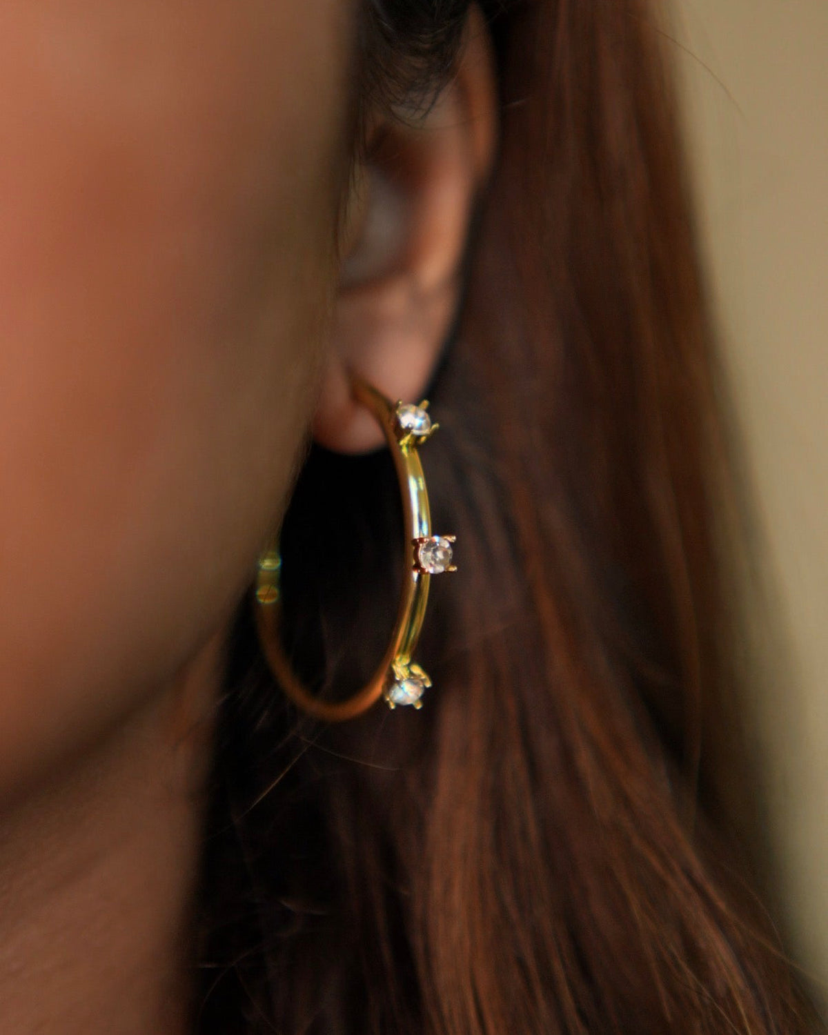 Nova Stone-Set Hoop Earrings