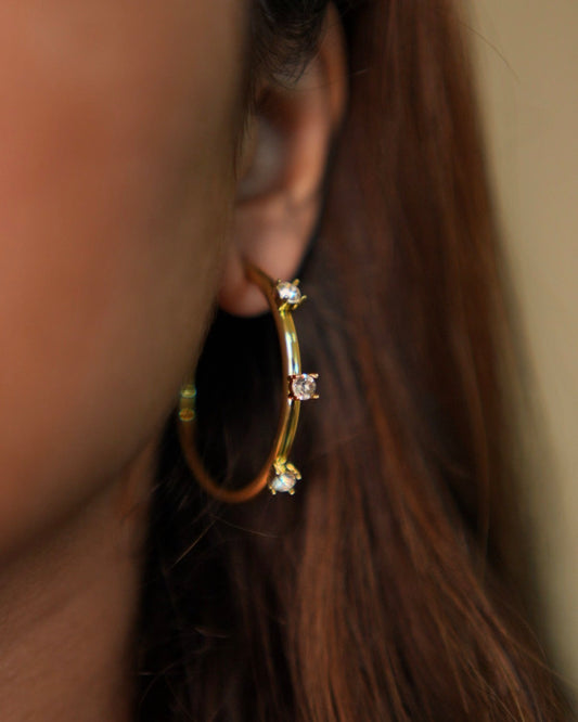 Nova Stone-Set Hoop Earrings