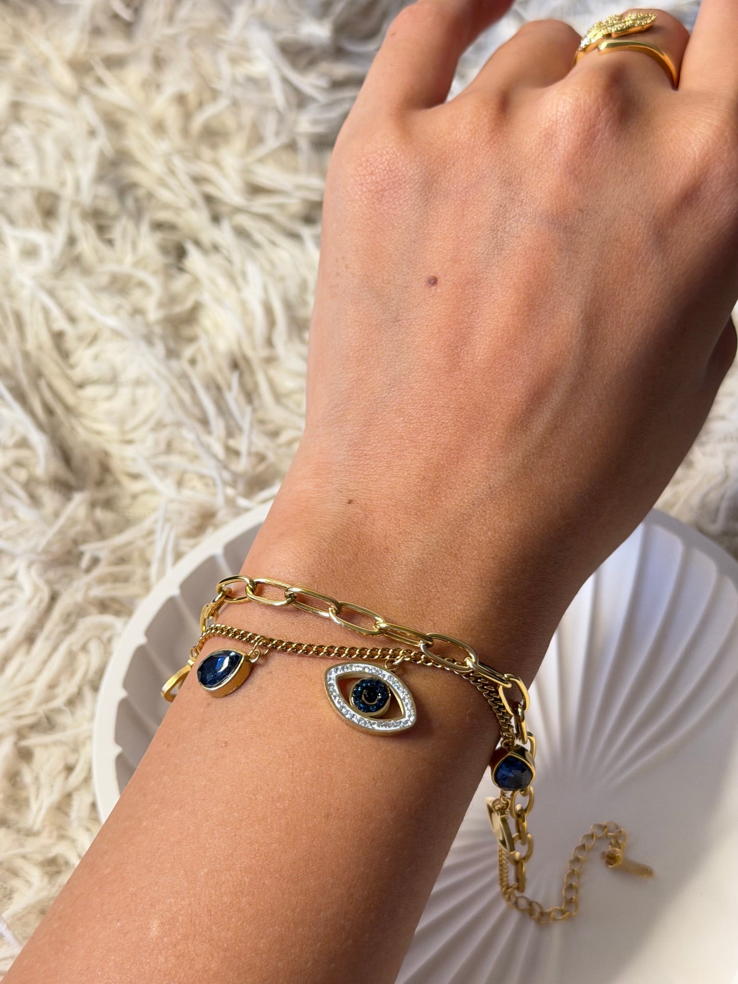 Evil Eye Charm Link Bracelet
