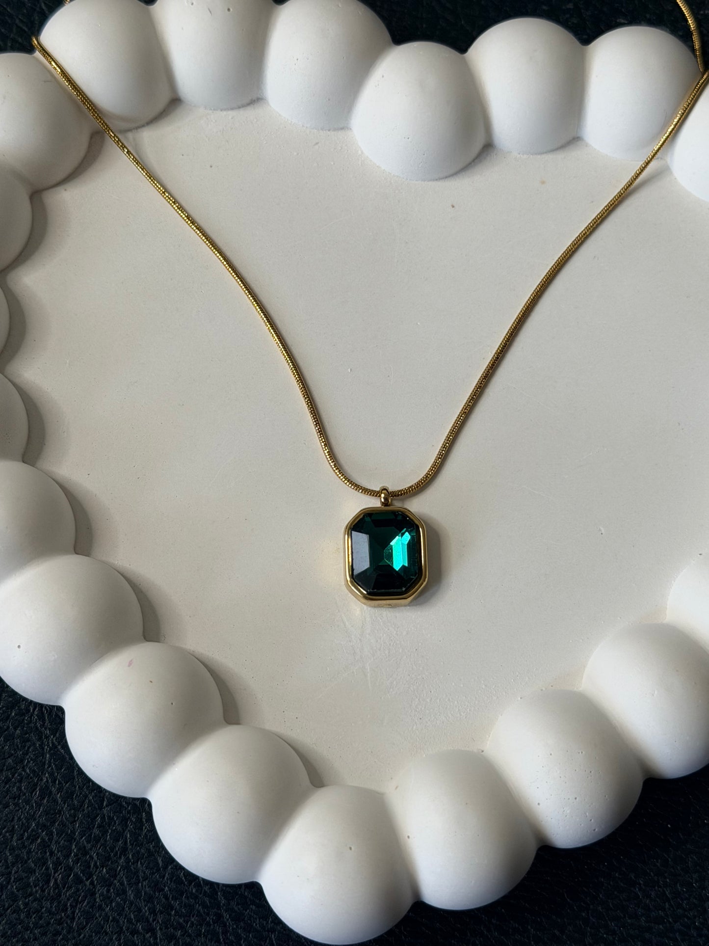 Emerald Green Stone Necklace