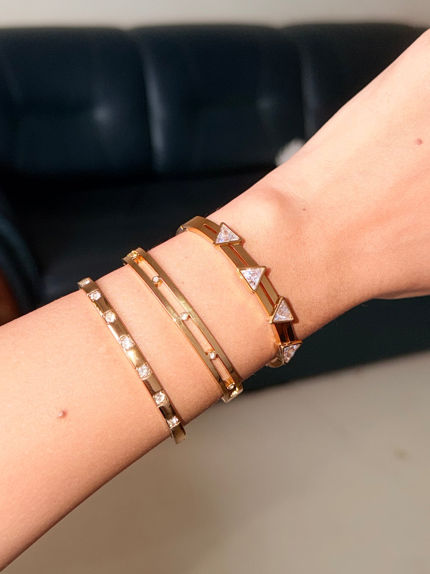 Bezel Crystal Kada Bracelet