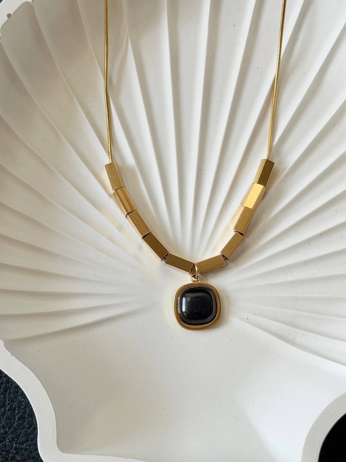 Obsidian Geo Necklace