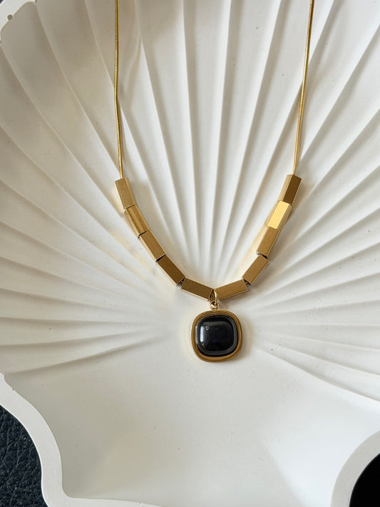 Obsidian Geo Necklace