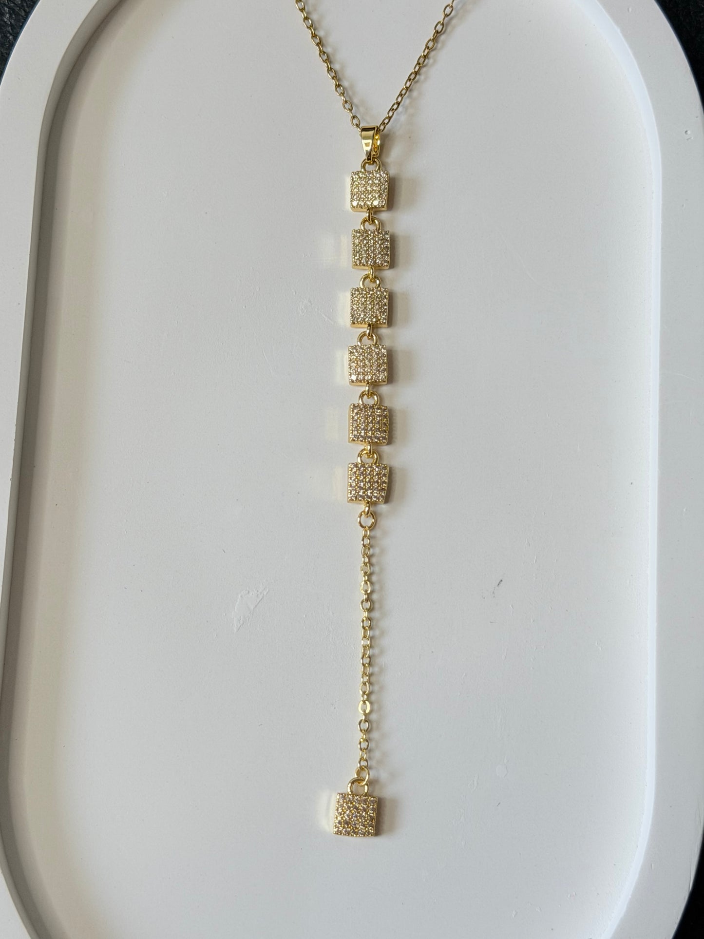 Pavé Cascade Y Necklace