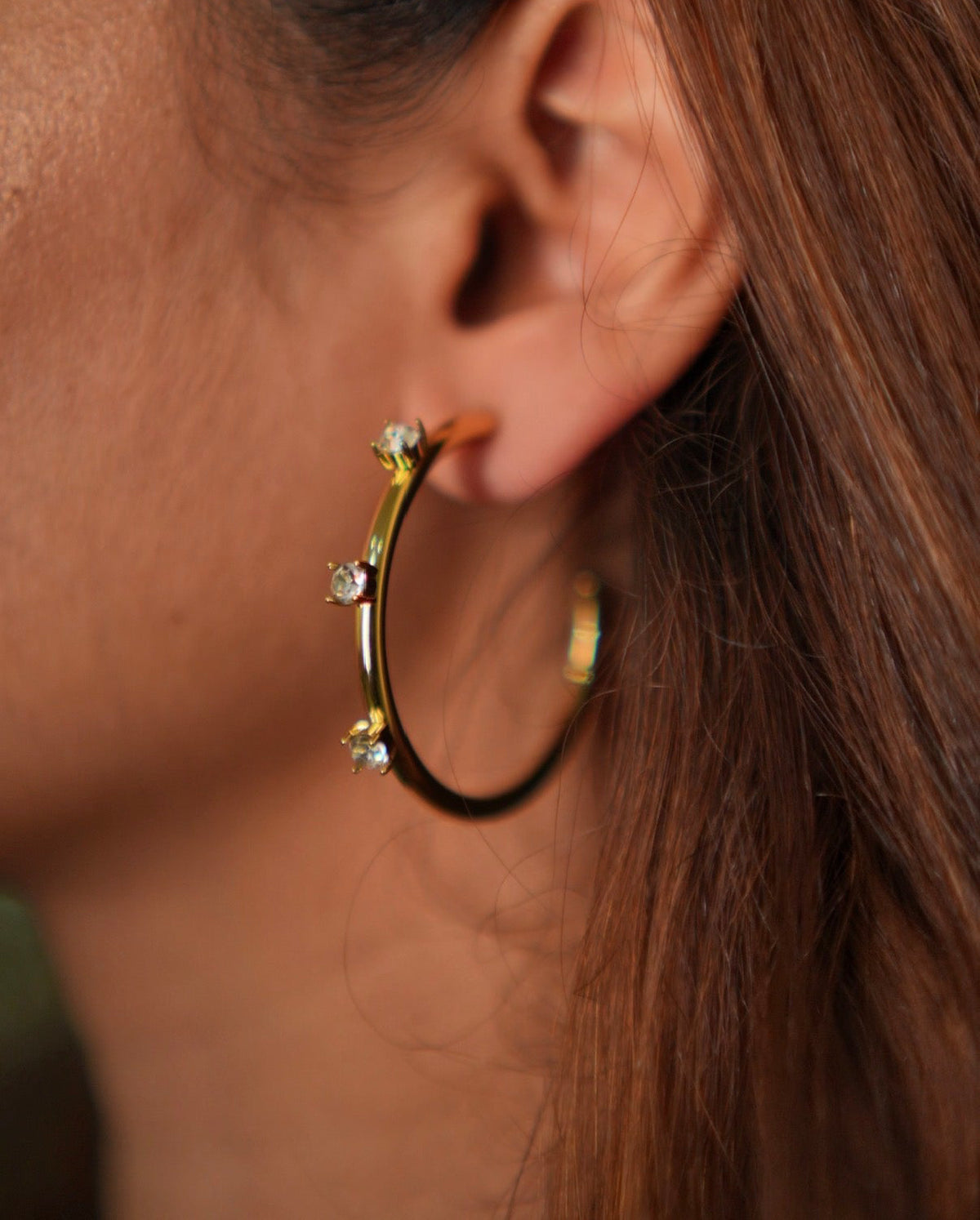 Nova Stone-Set Hoop Earrings