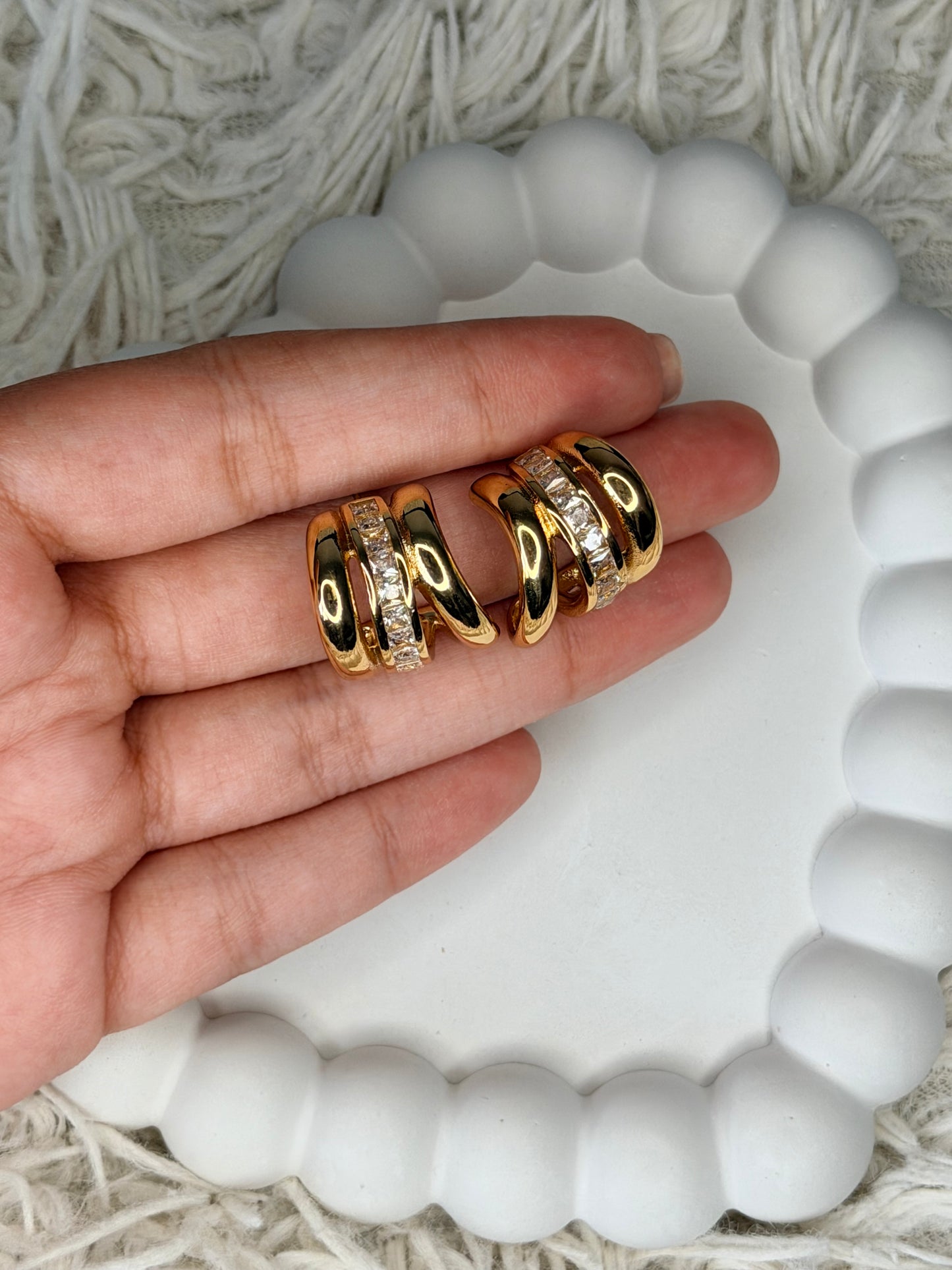 Triple Row Half Hoops