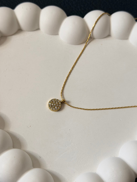 Pavé Disc Necklace
