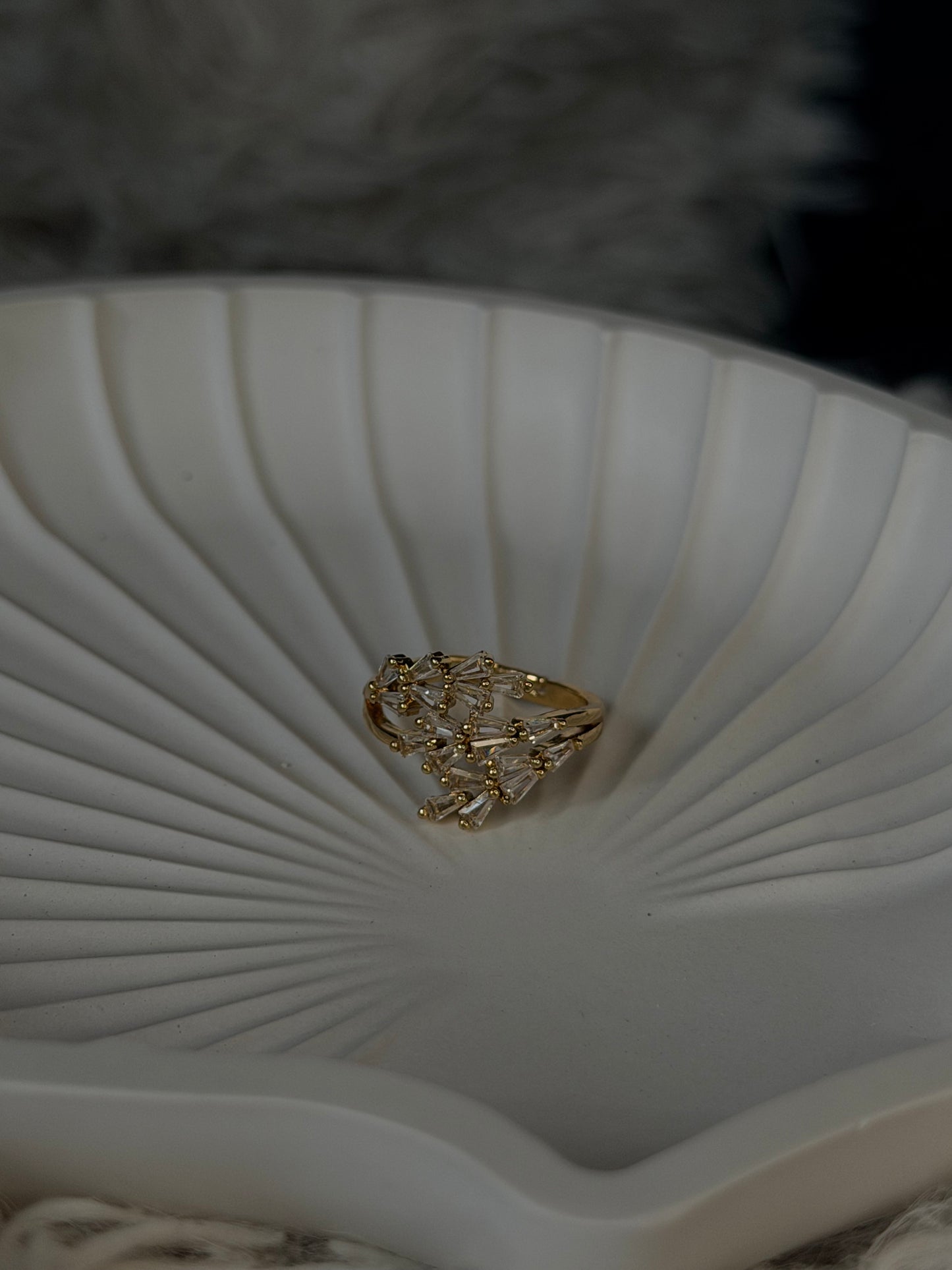 Crystal Cluster Adjustable Ring