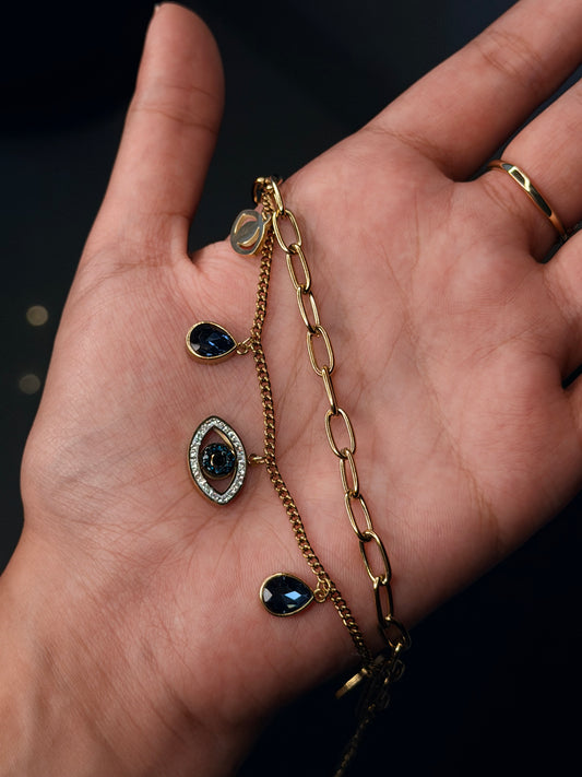 Evil Eye Charm Link Bracelet