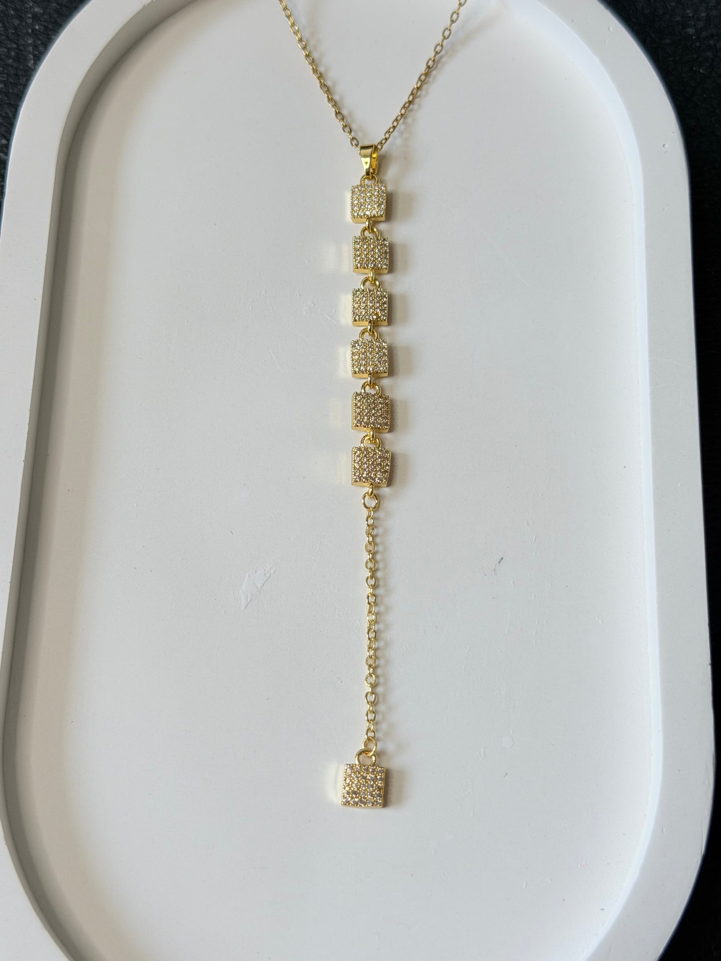 Pavé Cascade Y Necklace