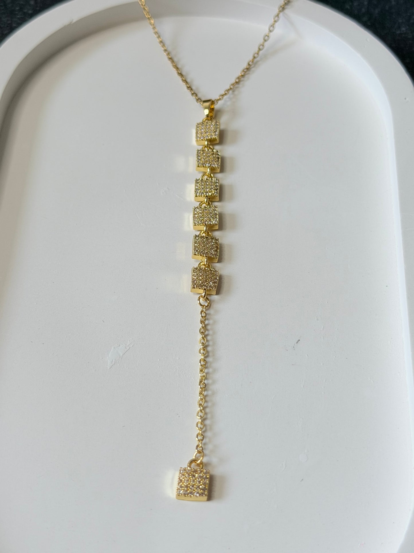 Pavé Cascade Y Necklace
