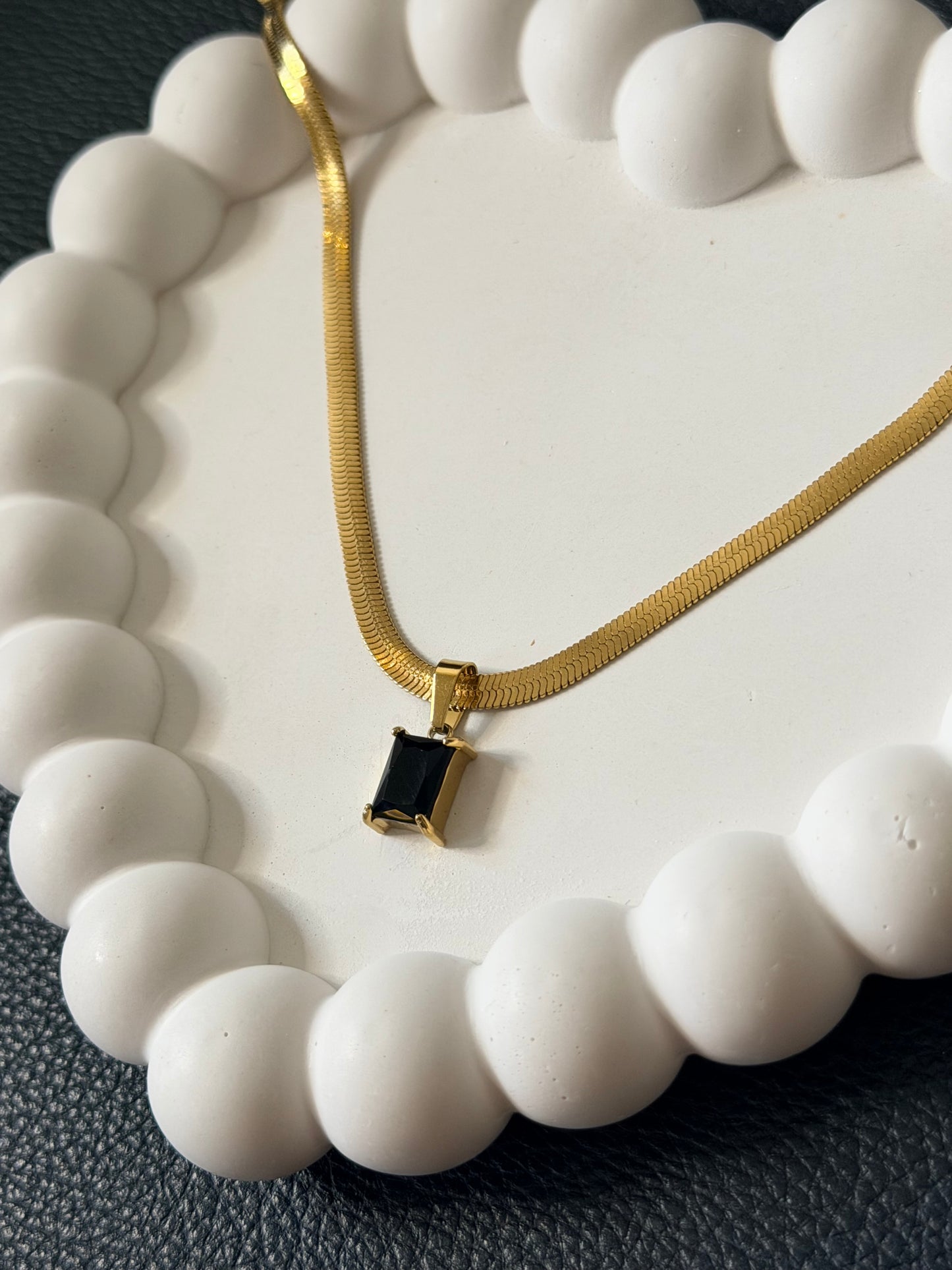 Midnight Emerald Cut Necklace