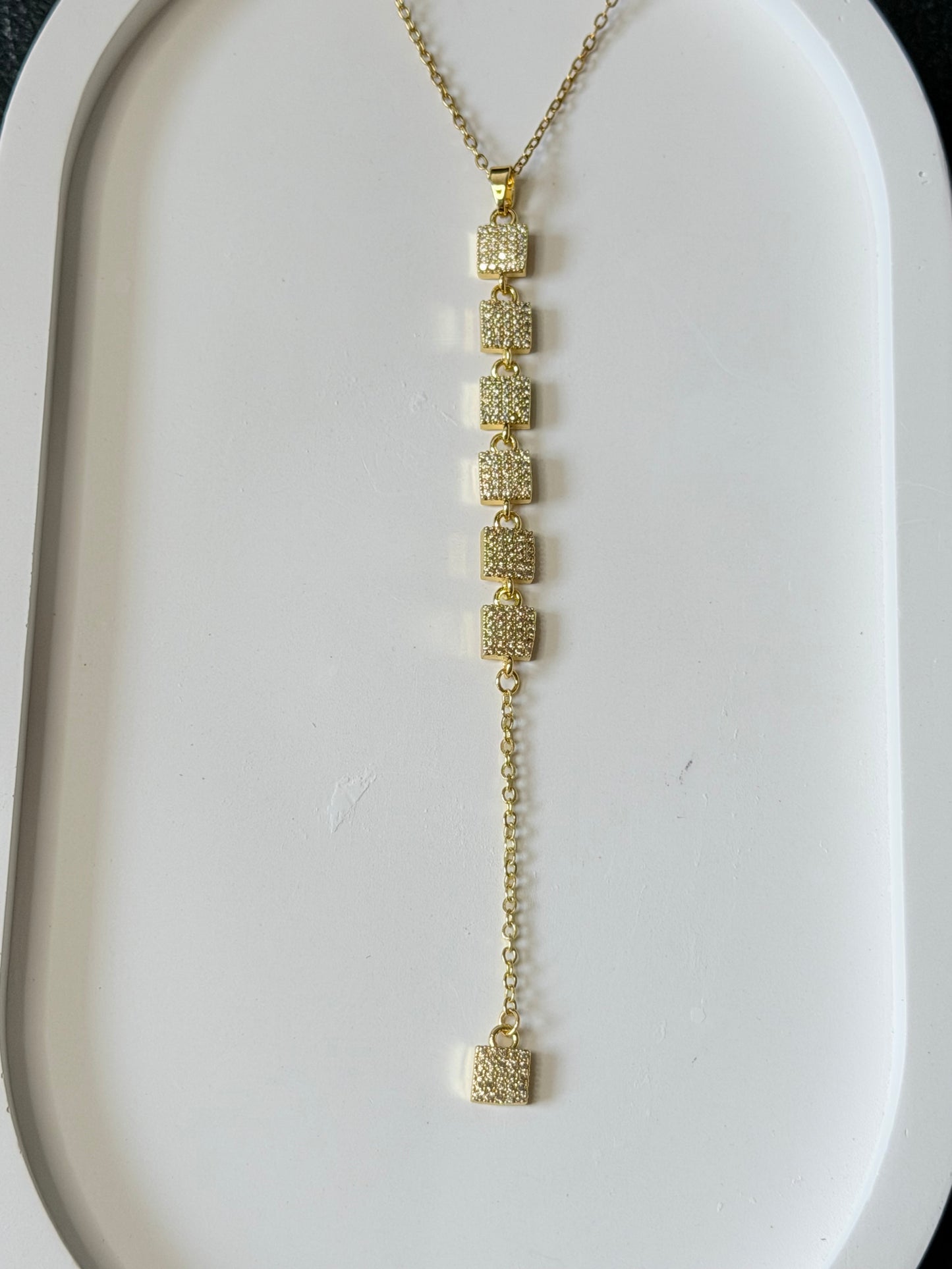 Pavé Cascade Y Necklace