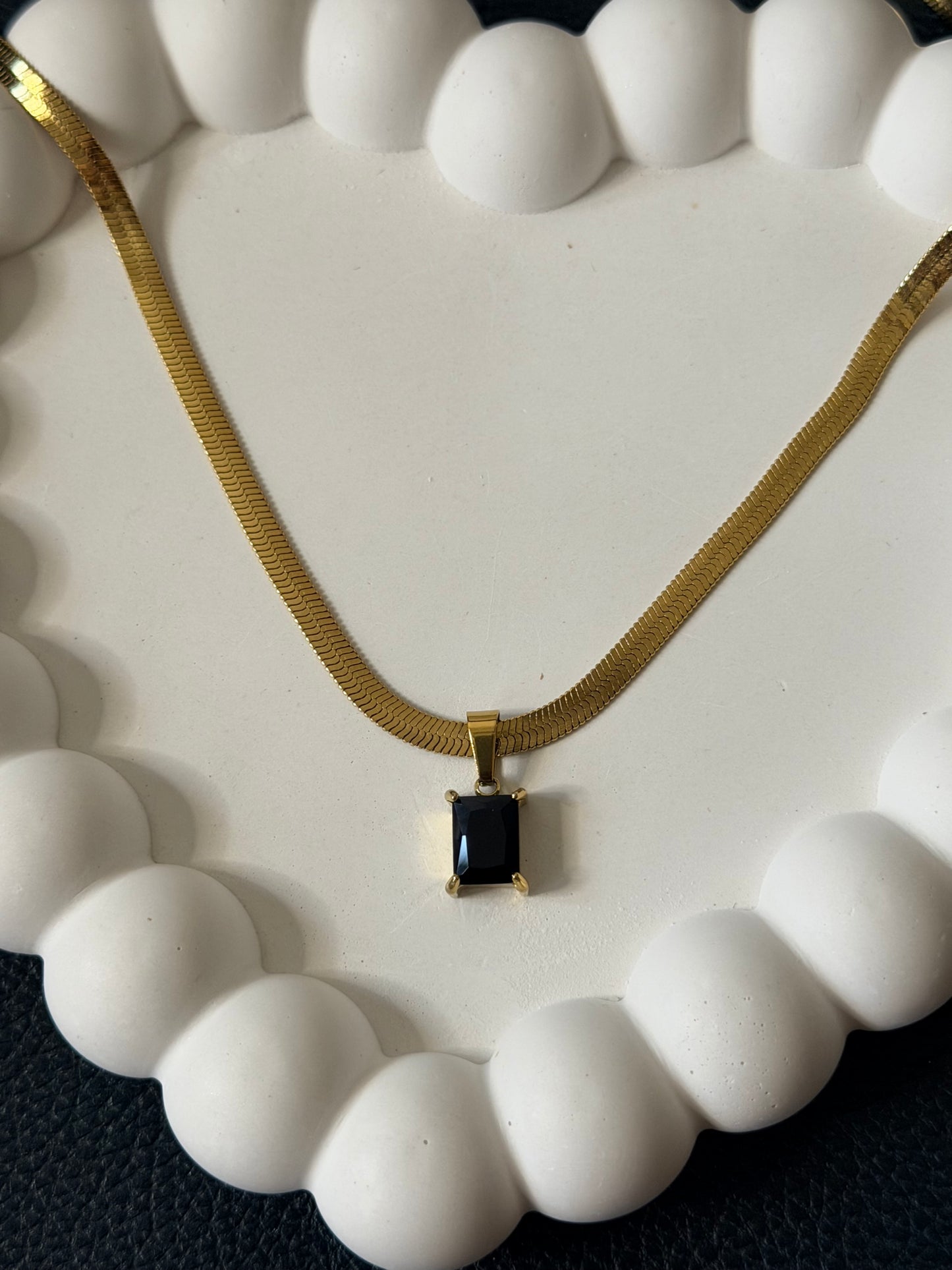 Midnight Emerald Cut Necklace