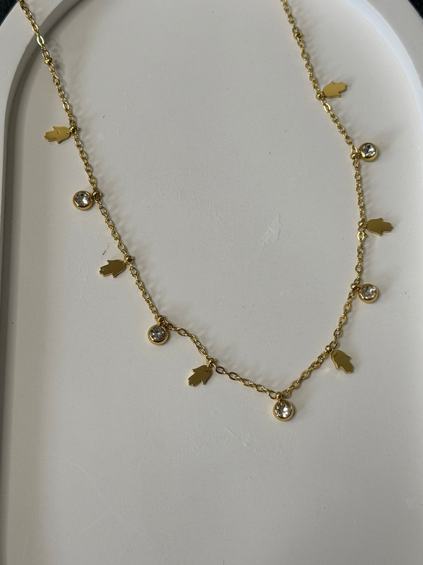Hamsa Station Necklace