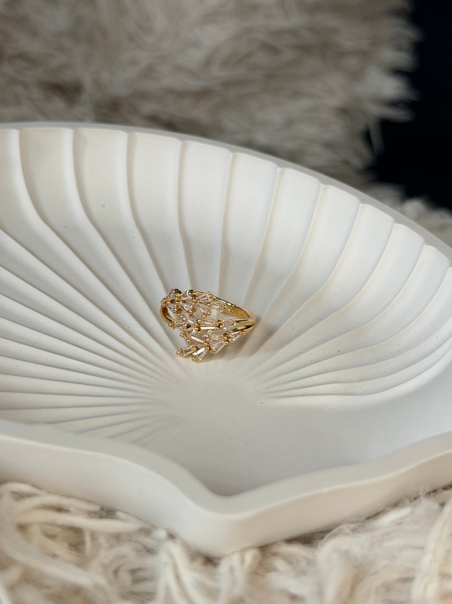 Crystal Cluster Adjustable Ring