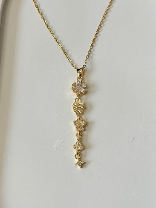 Nature Charm Lariat Necklace