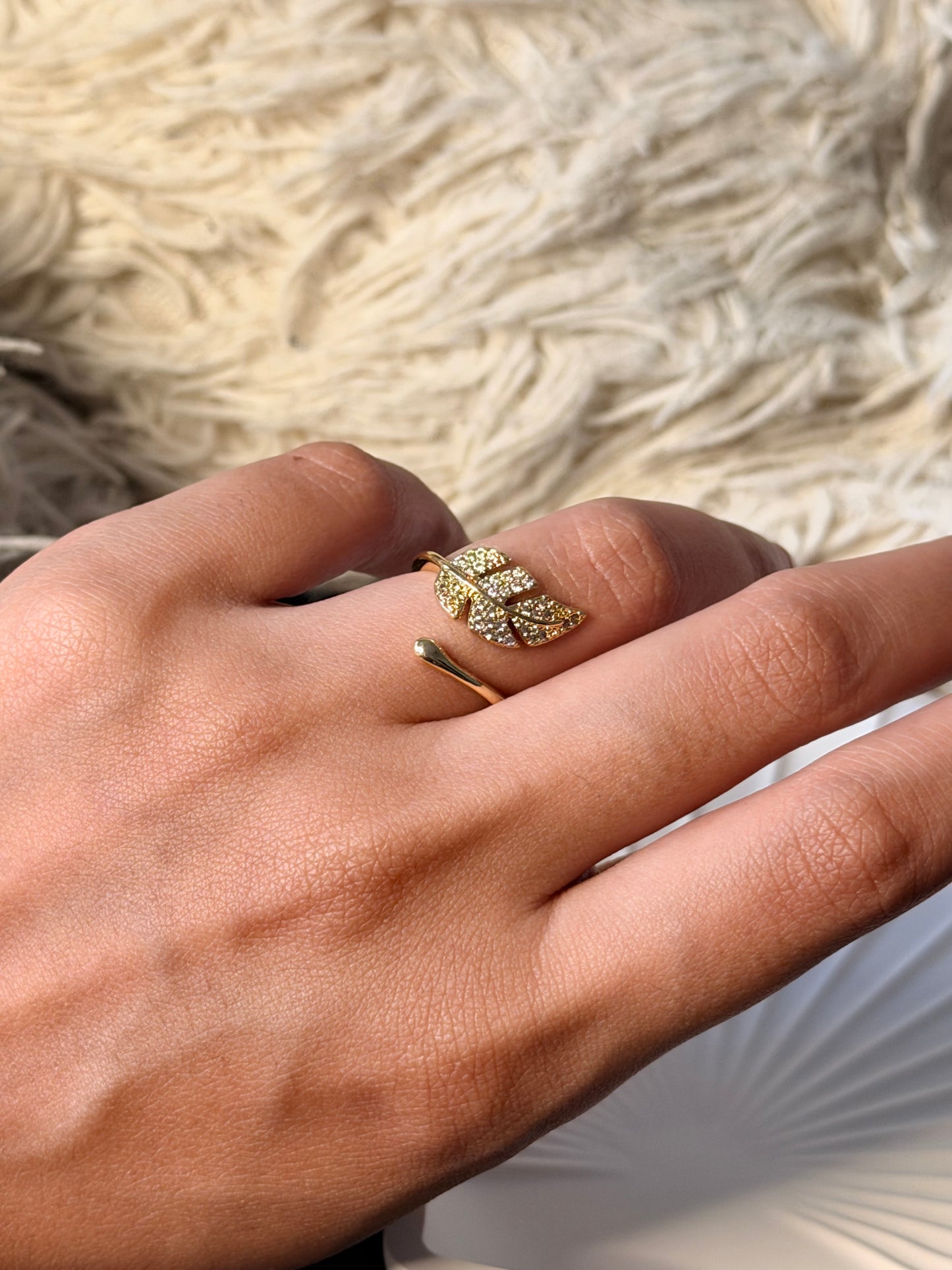 Leaf Spark Adjustable Ring