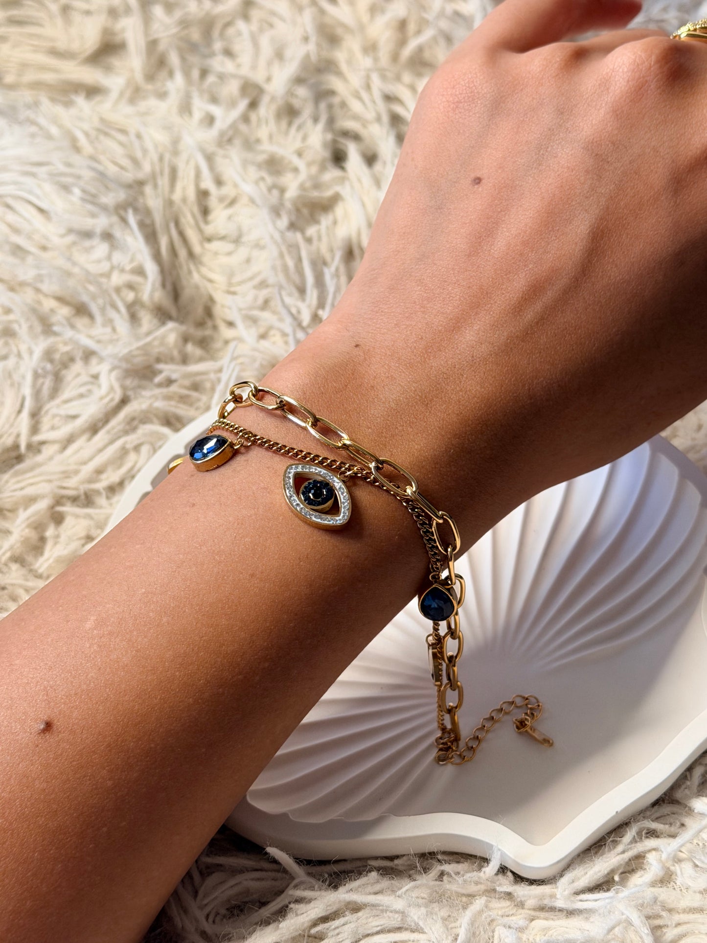 Evil Eye Charm Link Bracelet