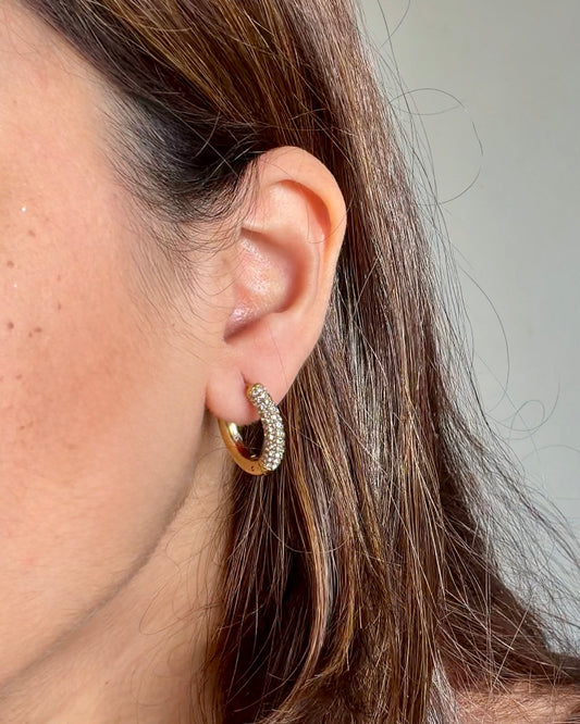 Celeste Pavé Hoops